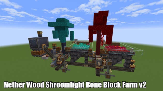 Featured image of Nether Wood, Shroomlight and Bone Block Farm v2