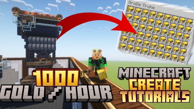 Featured image of 1000 gold Ingots/hour! Gold farm with create mod!